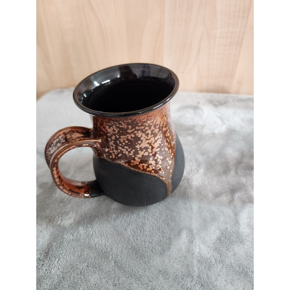 Clay Plant Road Coffee Cup Mug Ceramic Handmade Glazed Brown